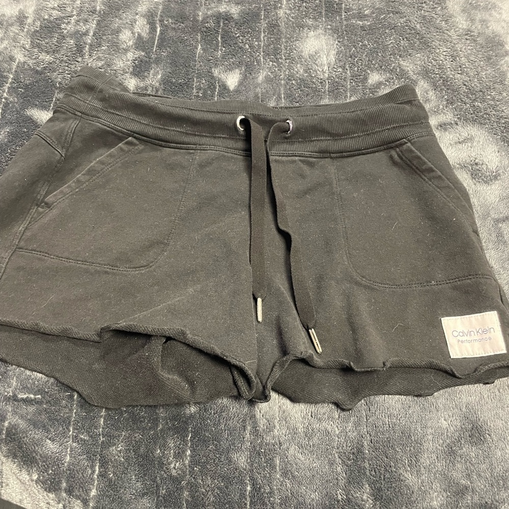 black Calvin Klein shorts
